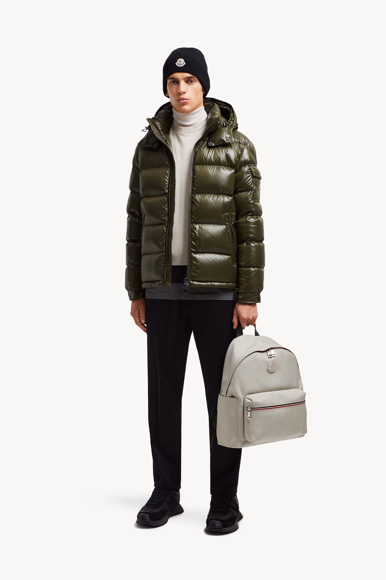 Doudoune courte à capuche Moncler Maya Hommes Vert Olive Moncler 0